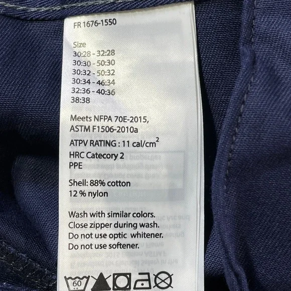 Blaklader 1676 FR Pants Mens 44x30 Blue Welding Work Outdoor Utility HRC 2 CAT 2